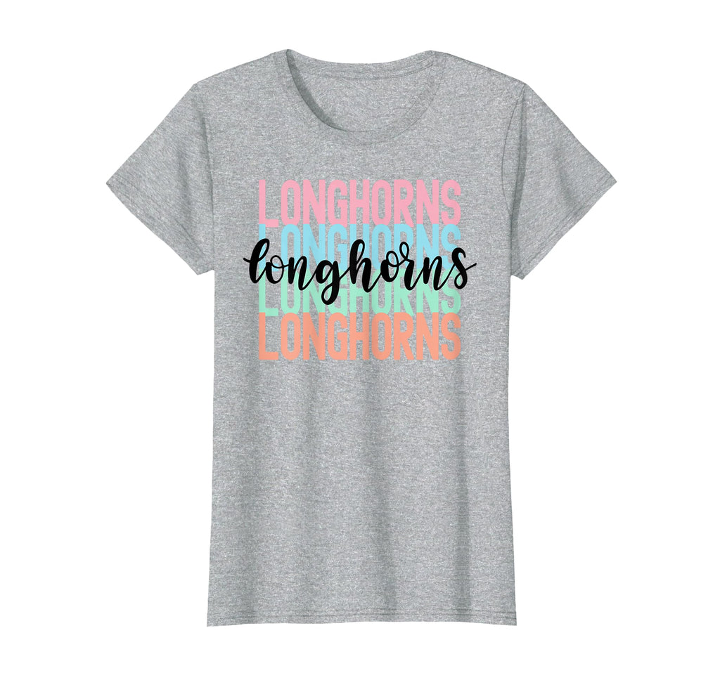 Longhorns Team Mascot School Spirit T-Shirt - Graphic Print for Adults