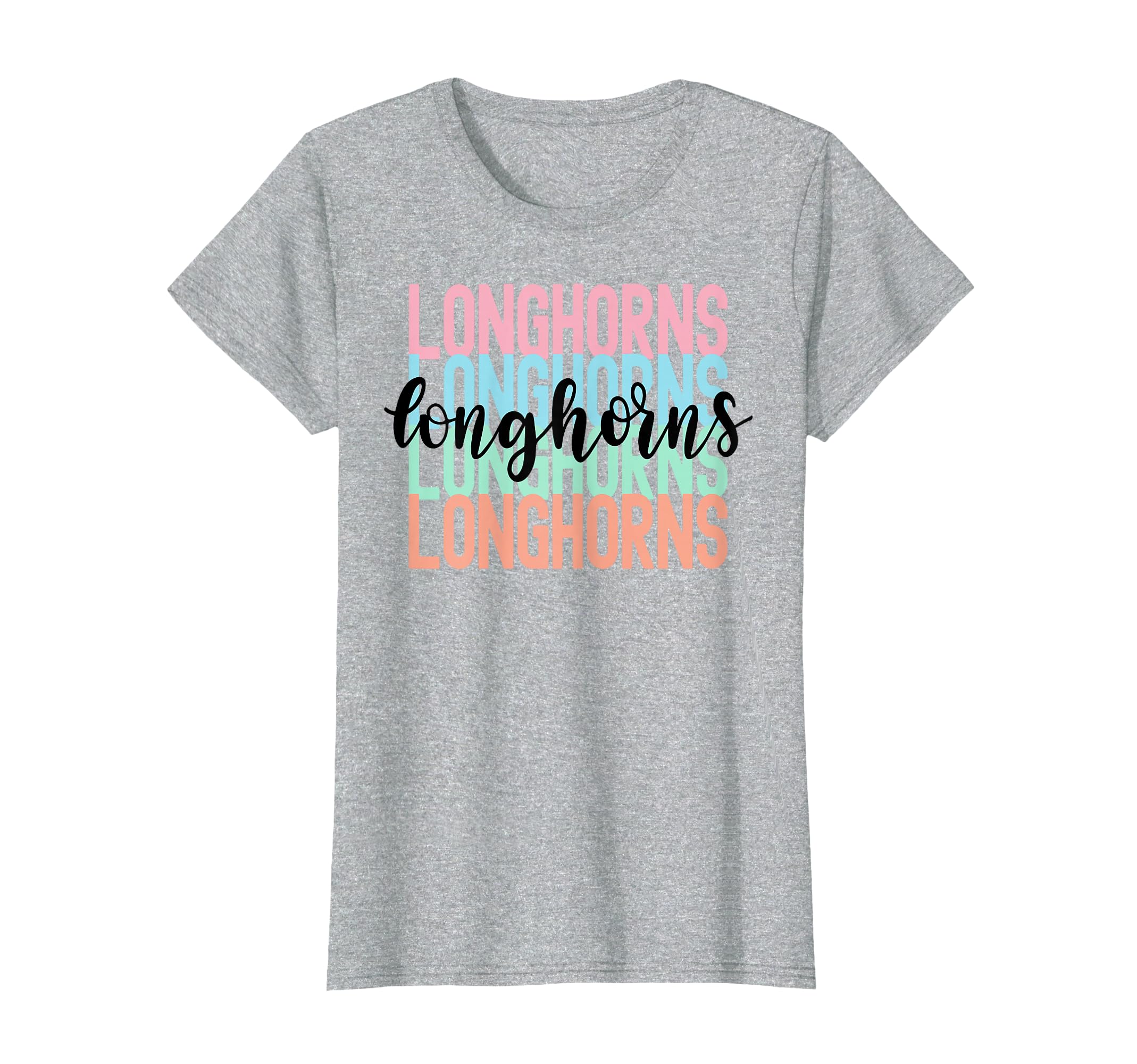 Longhorns Team Mascot School Spirit T-Shirt - Graphic Print for Adults