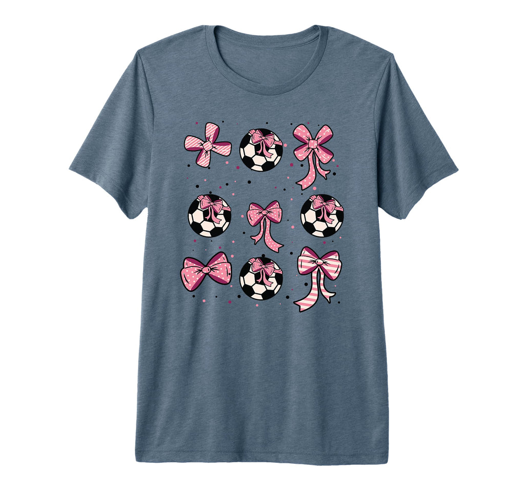 Soccer Ball Coquette Bow Game Day T-Shirt - Novelty Apparel for Adults