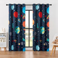 Kids Space Themed Blackout Curtains - 100% Blackout Perfect for Kids Room, Spark Kids Imagination with Vibrant Cosmos Designs, Noise Reduction, Thermal Insulated, (2 Panels W52×L84)