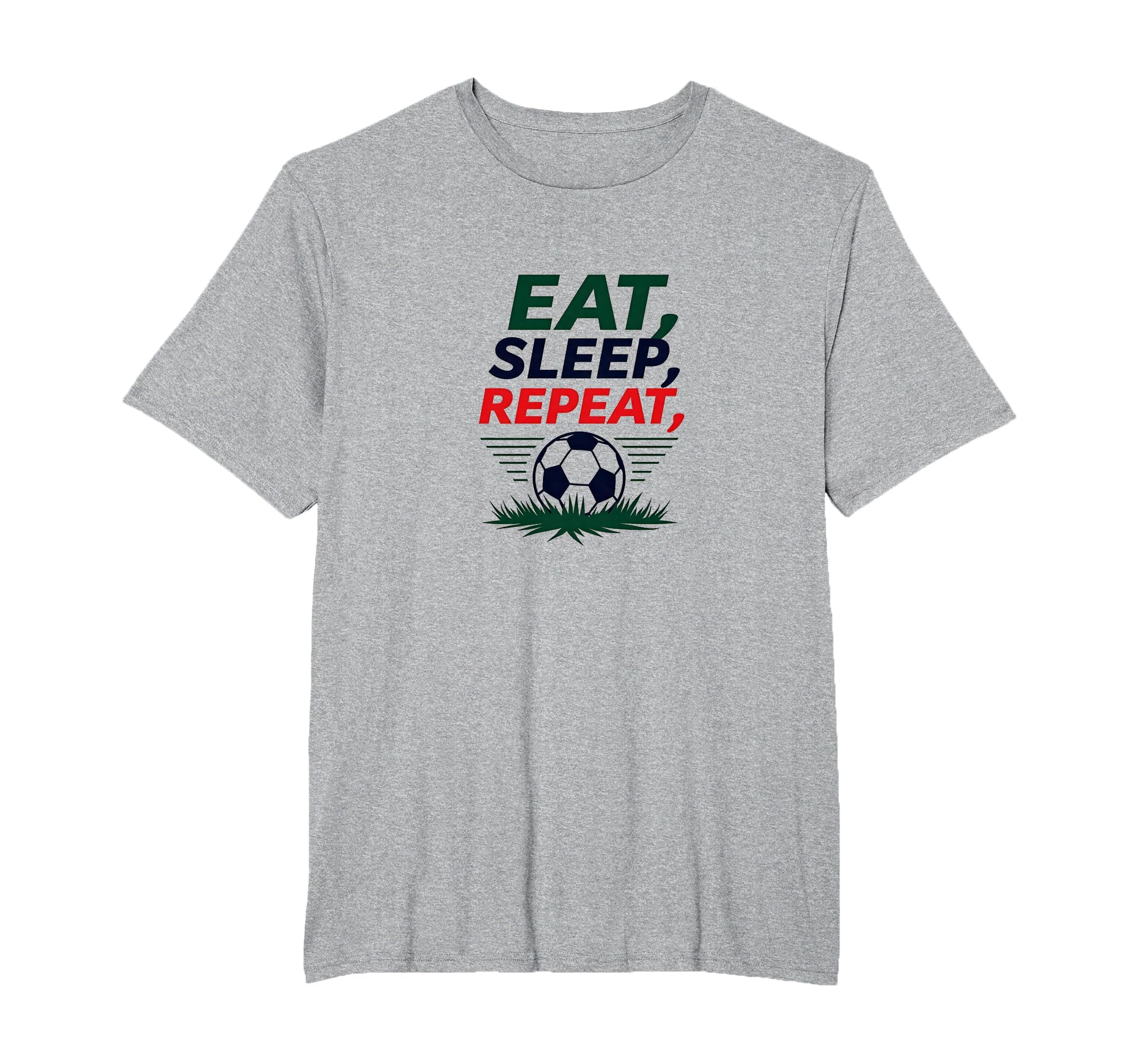 Eat Sleep Soccer Repeat Funny Sports T-Shirt - Minimalist Print for Adults