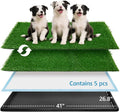 Dog Grass pad with Tray,41”x 26.8” Indoor Dog Potty with 2 Packs Replacement Artificial Fake Grass-5 Packs Disposable Puppy Pads,for Puppy Training Apartment, Outdoor Use