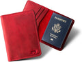 PEGAI Personalized Leather, Passport Holder For Travel | Handmade Passport Wallet Cover Case | Travel Document Holder, Passport Cover for Men, Women, and Family | Pike (Rose)