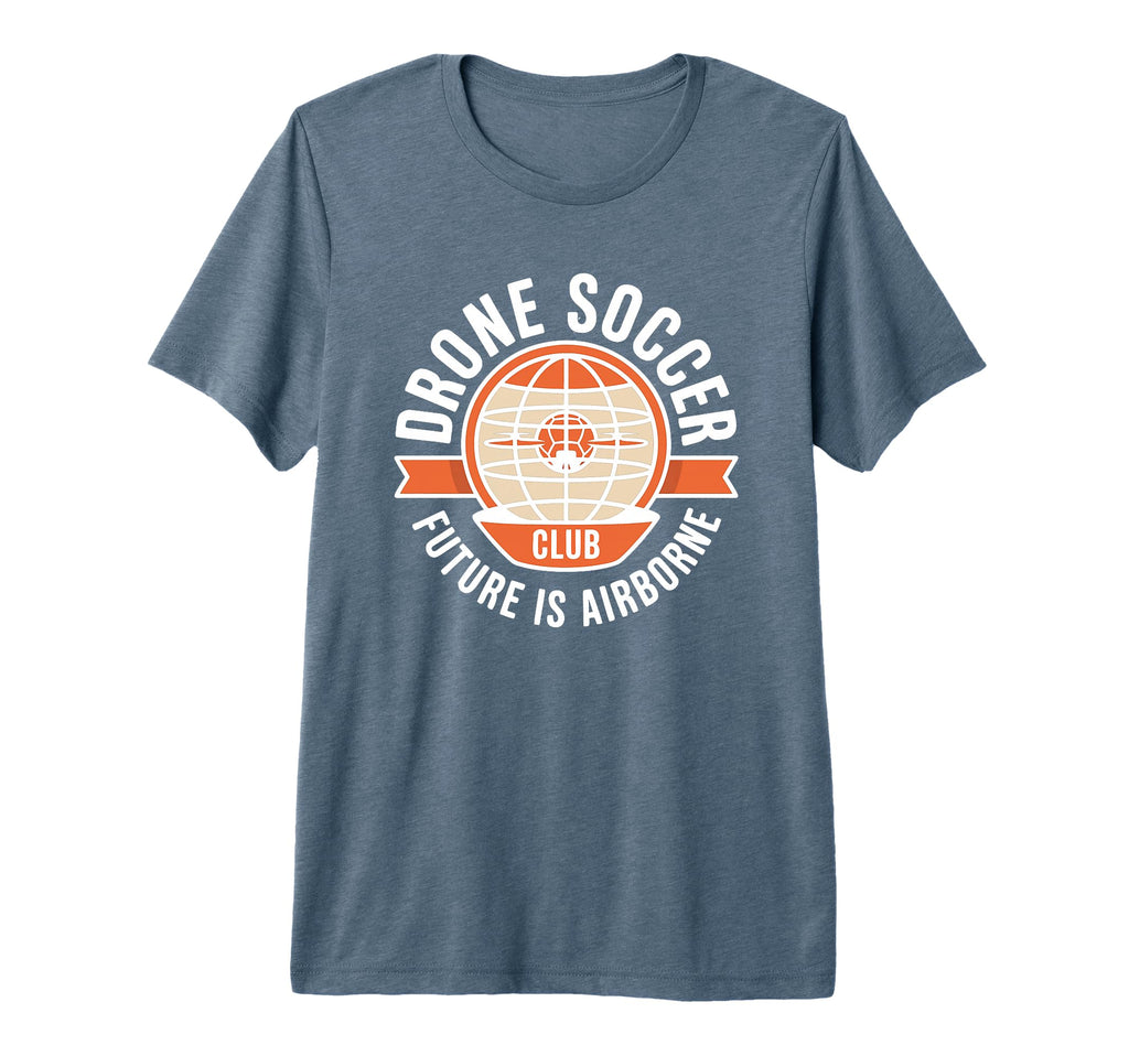 Drone Soccer Club Team Emblem Tri T-Shirt - Fun Novelty Design Men Women