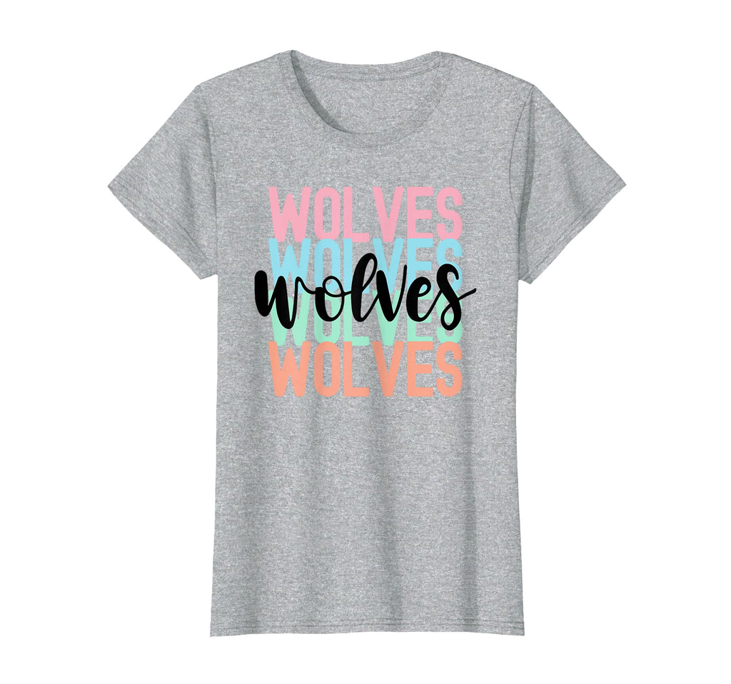 Wolves Team Mascot School Spirit Game T-Shirt - Novelty Apparel Men Women
