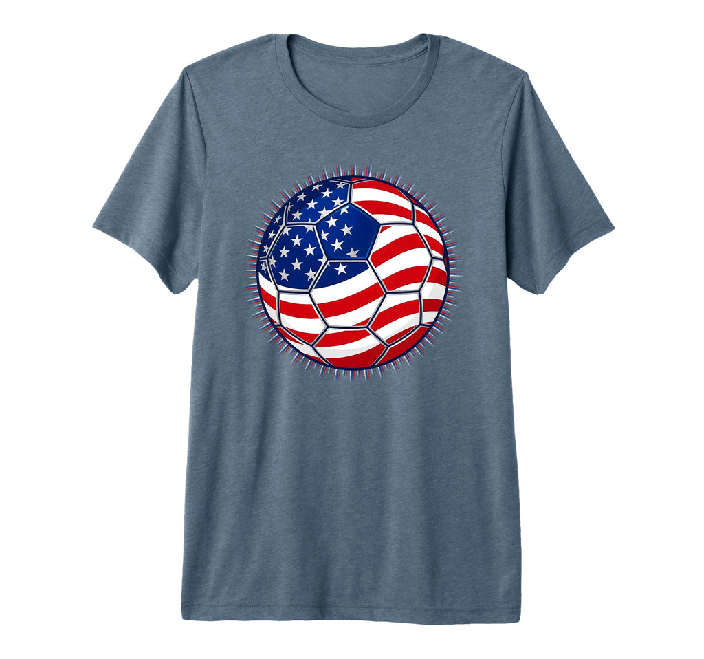 American Flag Soccer Ball Patriotic Usa T-Shirt - Novelty Apparel Unisex