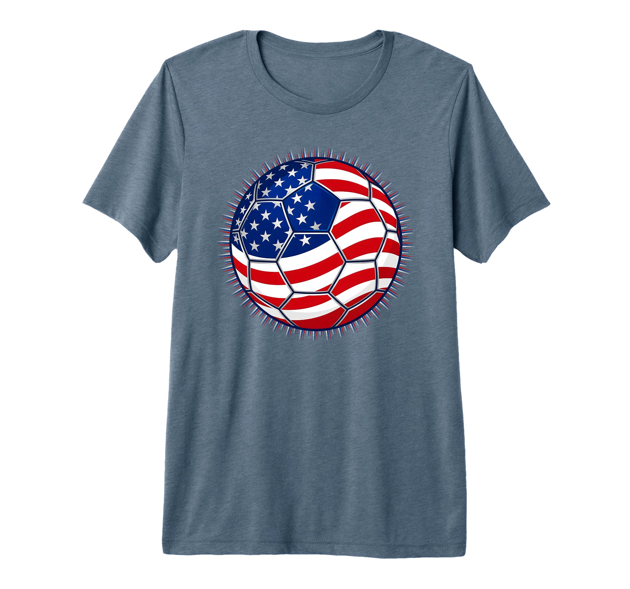 American Flag Soccer Ball Patriotic T-Shirt - Custom Art Print for Adults