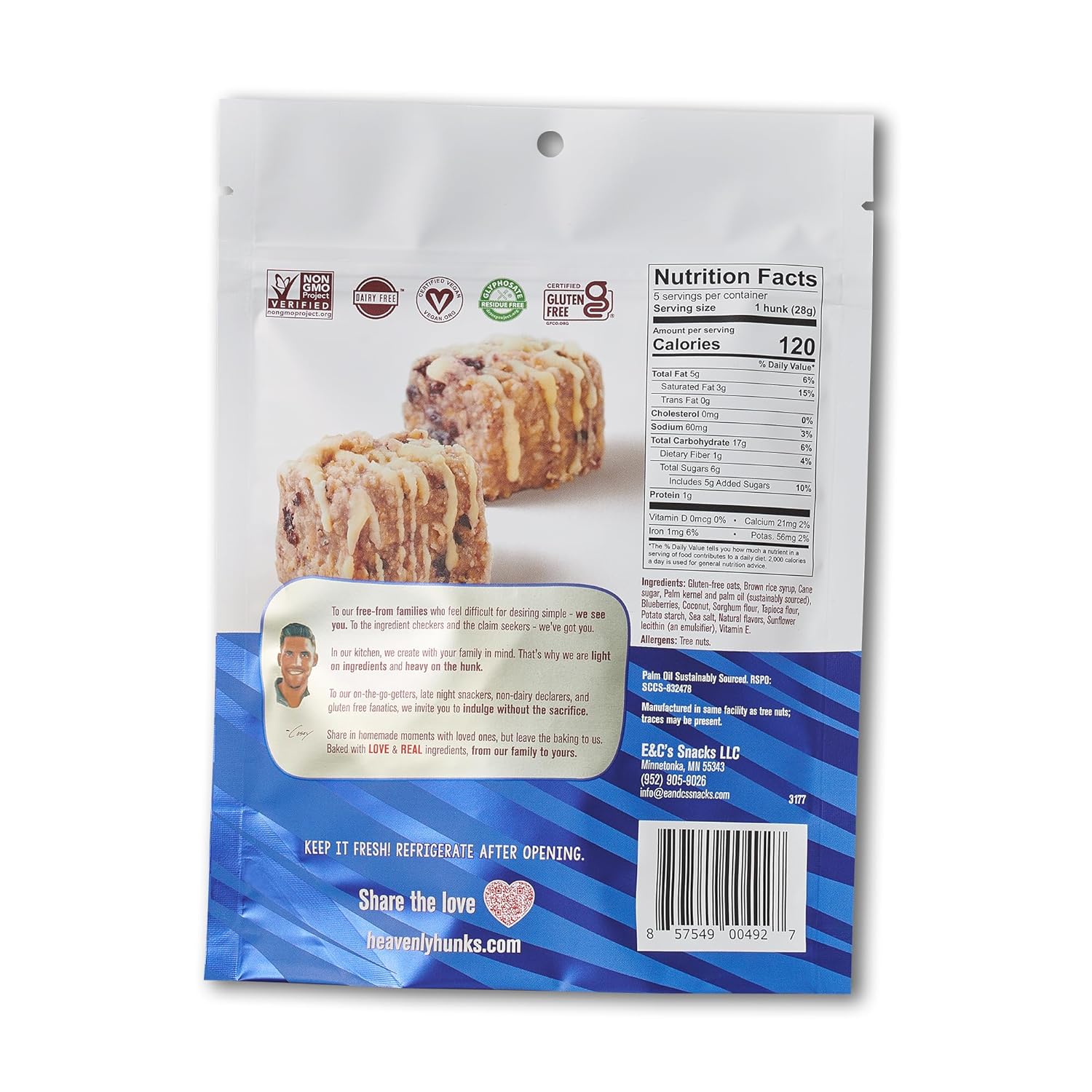 Heavenly Hunks Blueberry Lemon Drizzle Cookie Bites, 6-Pack, 5 oz Each
