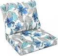 LVTXIII Outdoor Seat and Back Cushion Patio Deep Seat Cushion Set Seasonal Chair Cushion for Wicker Chairs and Garden Furniture Decoration, 24"x24"x4", Clemens Noir Blue