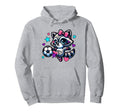 Soccer Raccoon Coquette Bow Trendy Hoodie - Aesthetic Graphic for Adults