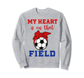 Leopard My Heart Is That Field Soccer Sweatshirt - Unique Graphic Unisex