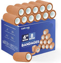 Self-Adhesive Bandage Wrap - Suitable for All Sports - Breathable Athletic Tape for Wrists - Knee and Ankle - Self Adhesive Bandage- 4 Inch- 8 Pack - Brown