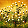 Solar Garden Lights,2Pack 16LEDs 8Modes Firefly Lights Outdoor Decorations, Swaying Light Sway by Wind,Firefly Solar Lights for Outside IP65 Waterproof,Yard Patio Decoration, Warm White