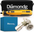 Diamondg Cordless Dog Nail Grinder with Quiet Sound & LED Tip for Large & Small Dogs, 4hrs. Runtime, 2 Bits Included, Orange