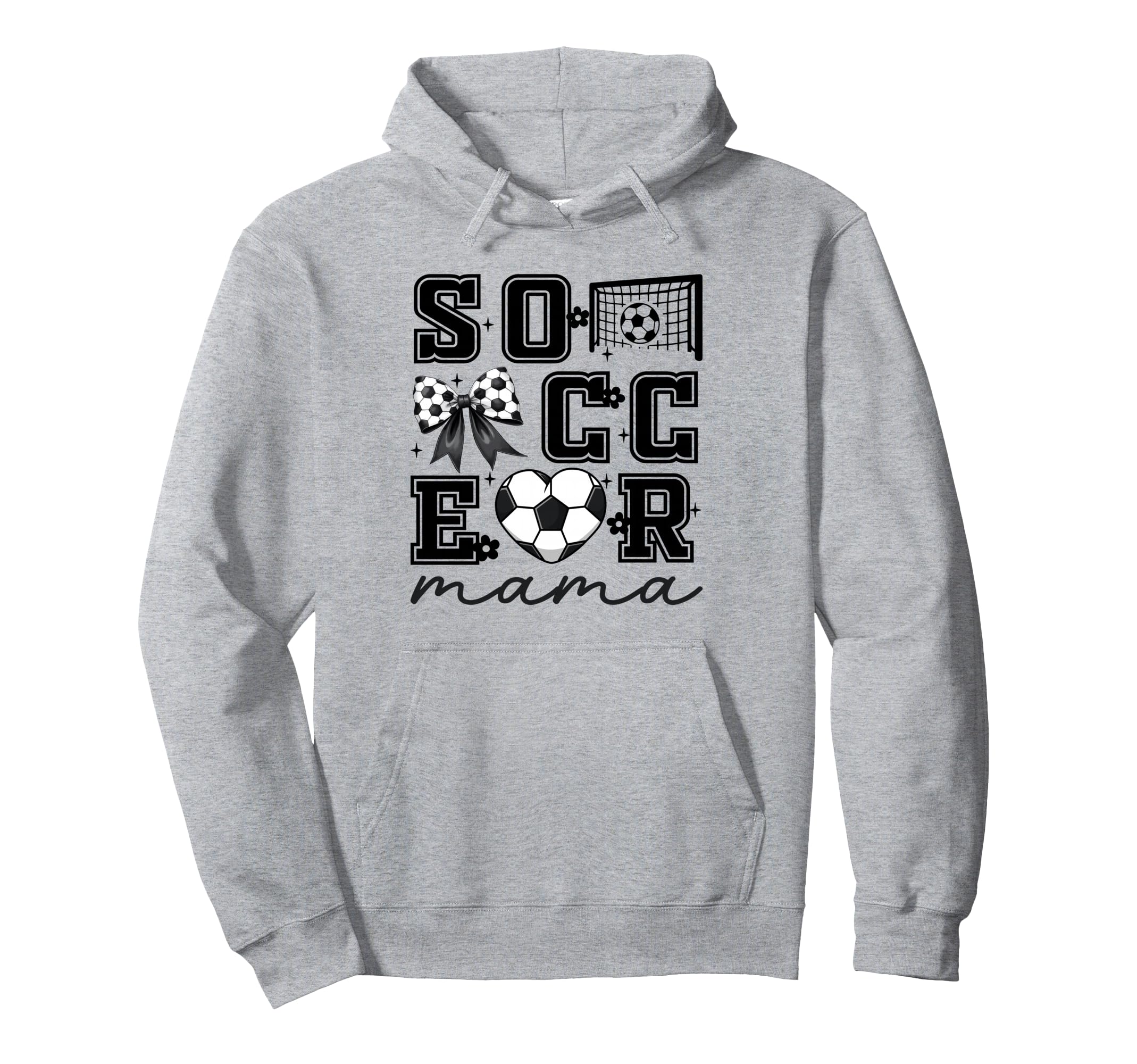 Soccer Mama Coquette Bow Funny Soccer Hoodie - Trendy Graphic for Adults