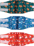CuteBone Christmas Doggie Diapers for Male Dogs Large Dog Diapers Male DM34L