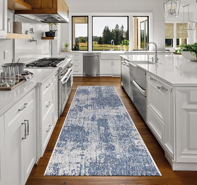 Keen Home Design Terrace Outdoor Runner Rug - 2x12 Washable Indoor/Outdoor Rug for Patio, Kitchen, Balcony, Beach, Garden, Deck and Porch, Size: 2'2"x11'10"