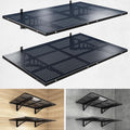 2-Pack 2x3ft Heavy Duty Garage Wall Shelving, 500 lbs Load Capacity, Garage Shelving Wall Mounted, Garage Storage Rack with Hooks, Black
