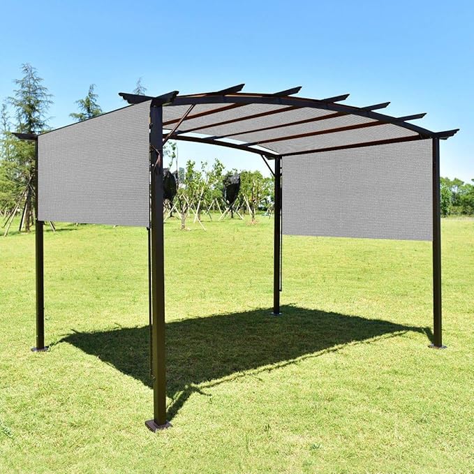 Eden's Decor Straight Flat-Edged Sun Shade Sail Rectangular 6' x 20' Grey UV-Blocking Outdoor Canopy Fabric Cloth Awning for Pergola Patio Garden Backyard Custom Size