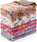 Reginary 4 Pcs Waterproof Guinea Pig Blankets Washable Small Animal Fleece Bedding Absorbent Guinea Pig Cage Liners Reusable Pet Pee Pad Sleep Mat for Hamster Ferret(Paw Print,24 x 47 Inch)