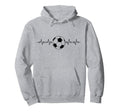Football Heartbeat Soccer Lovers Hoodie - Aesthetic Graphic Men Women