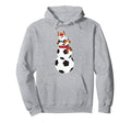 Soccer Balls Snowman Winter Sports Team Hoodie - Unique Graphic Unisex