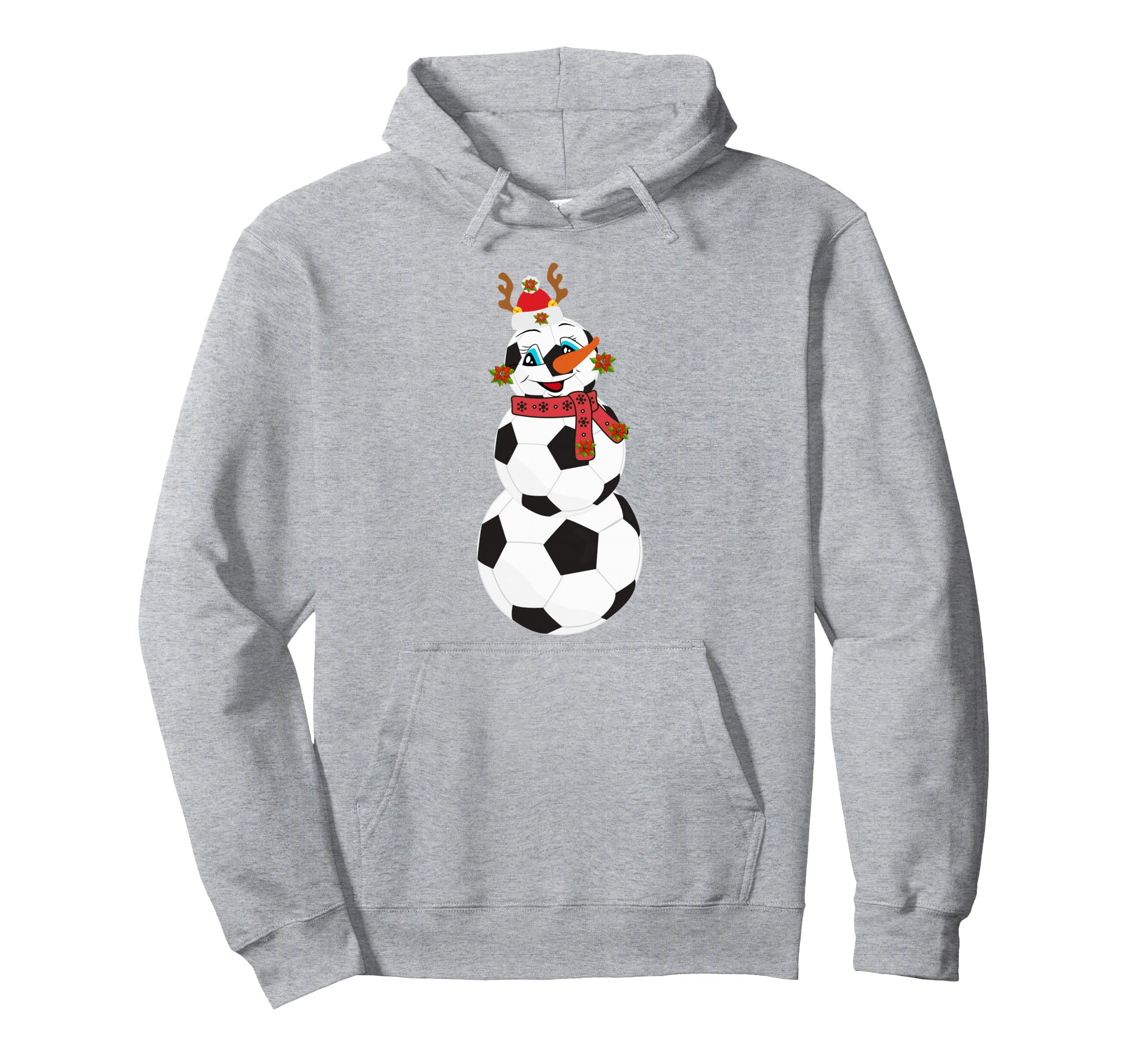 Soccer Balls Snowman Winter Sports Team Hoodie - Unique Graphic Unisex
