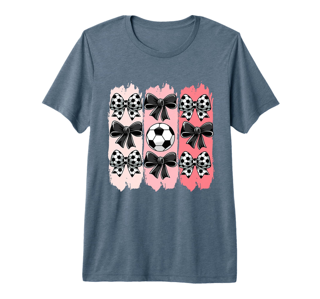Soccer Coquette Bow Soccer Ball T-Shirt - Minimalist Print for Adults
