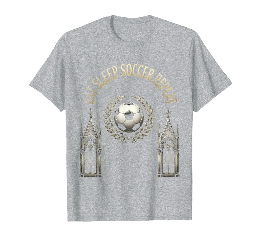 Eat Sleep Soccer Repeat Football T-Shirt - Aesthetic Graphic for Adults