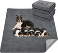 LOOBANI 2 Packs Extra Large Reusable Dog Mat for Floor, Non-Slip Washable Pee Pads for Dogs, Fast Absorbent Pet Whelping Pads, Puppy Playpen Mat for Incontinence, Housebreak, Crate, 36x48in, Gray