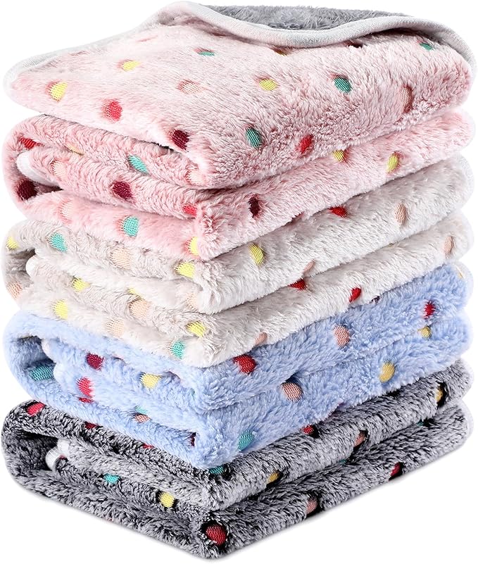 4 Pcs Waterproof Guinea Pig Blankets Washable Small Animal Fleece Bedding Absorbent Guinea Pig Cage Liners Reusable Pet Pee Pad Sleep Mat Pad Cover for Hamster Ferret
