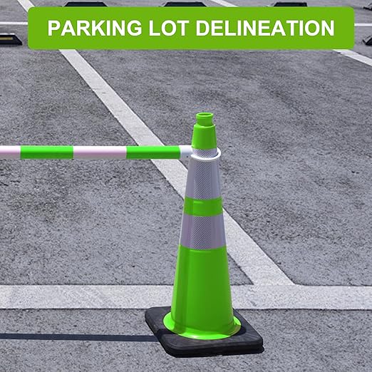 OrangeStar 8 Pack 28" Traffic Safety Cones, Green Cones Construction Cones w/Reflective Collar, Heavy Duty Base for Driving Practice, Parking Lots and Roadwork