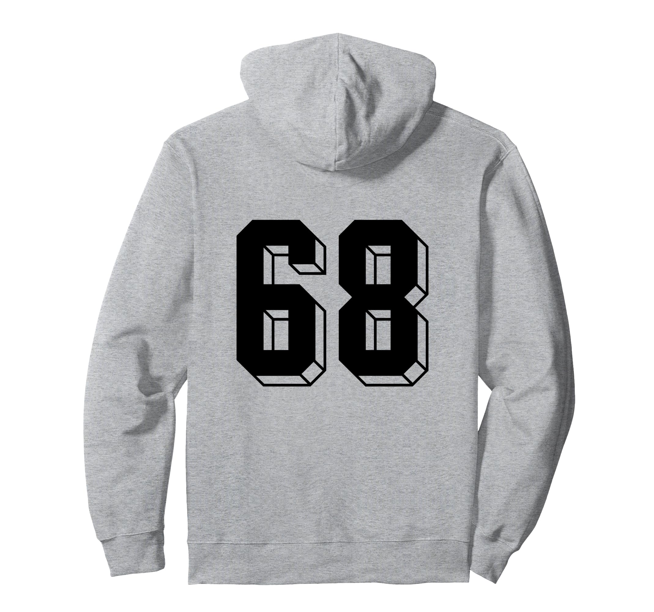 Number 68 Backside 80S 90S Team Jersey Hoodie - Graphic Print for Adults