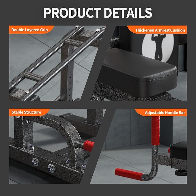 SogesHome Adjustable Pull Up Bar & Dip Station, Heavy Duty 500LB Capacity Multifunctional Home Gym Fitness Equipment for Strength Training, Push Up Stand for Arm, Back, Core & Full Body Workout