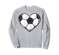 Soccer Ball Heart Valentines Day Sweatshirt - Aesthetic Graphic for Adults