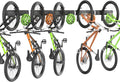 TORACK Wall-mounted Swivel Bike Rack, Garage Vertical Bike Storage Hangers for 5 Bikes Rotating Bike Storage Hooks