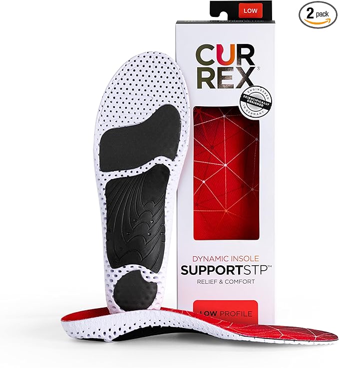 CURREX SupportSTP – Arch Support Insole w/Superior Cushioning & Airflow, Heavy Duty Shell for Less Fatigue – Comfort, Athletic, Casual and Work Shoe Inserts, Men & Women – Low Arch, XS