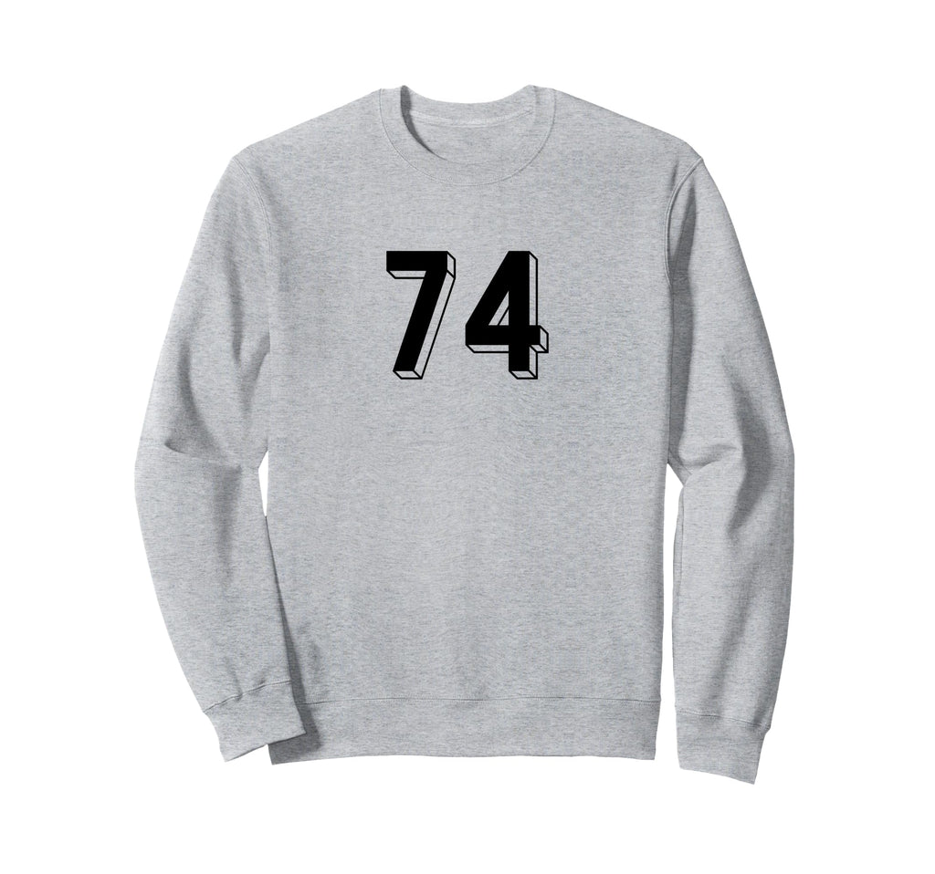 Number 74 80S 90S Soccer Team Sweatshirt - Minimalist Print Men Women