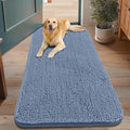 Smiry Dog Door Mat for Muddy Paws 48x30, Absorbs Moisture and Dirt Doormat, Non-Slip Washable Quick Dry Chenille Front Door Mat Indoor Entrance, Entryway Carpet for Inside Floor, Airy Blue