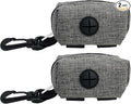 (2 Pack) Dog Poop Bag Holder for Leash,Doggie Waste Bag Dispenser Small Doggy Poop Bag Zipper Pouch with Carabiner Clip, Leash Attachment Holder for Pet Puppy Poop Bags