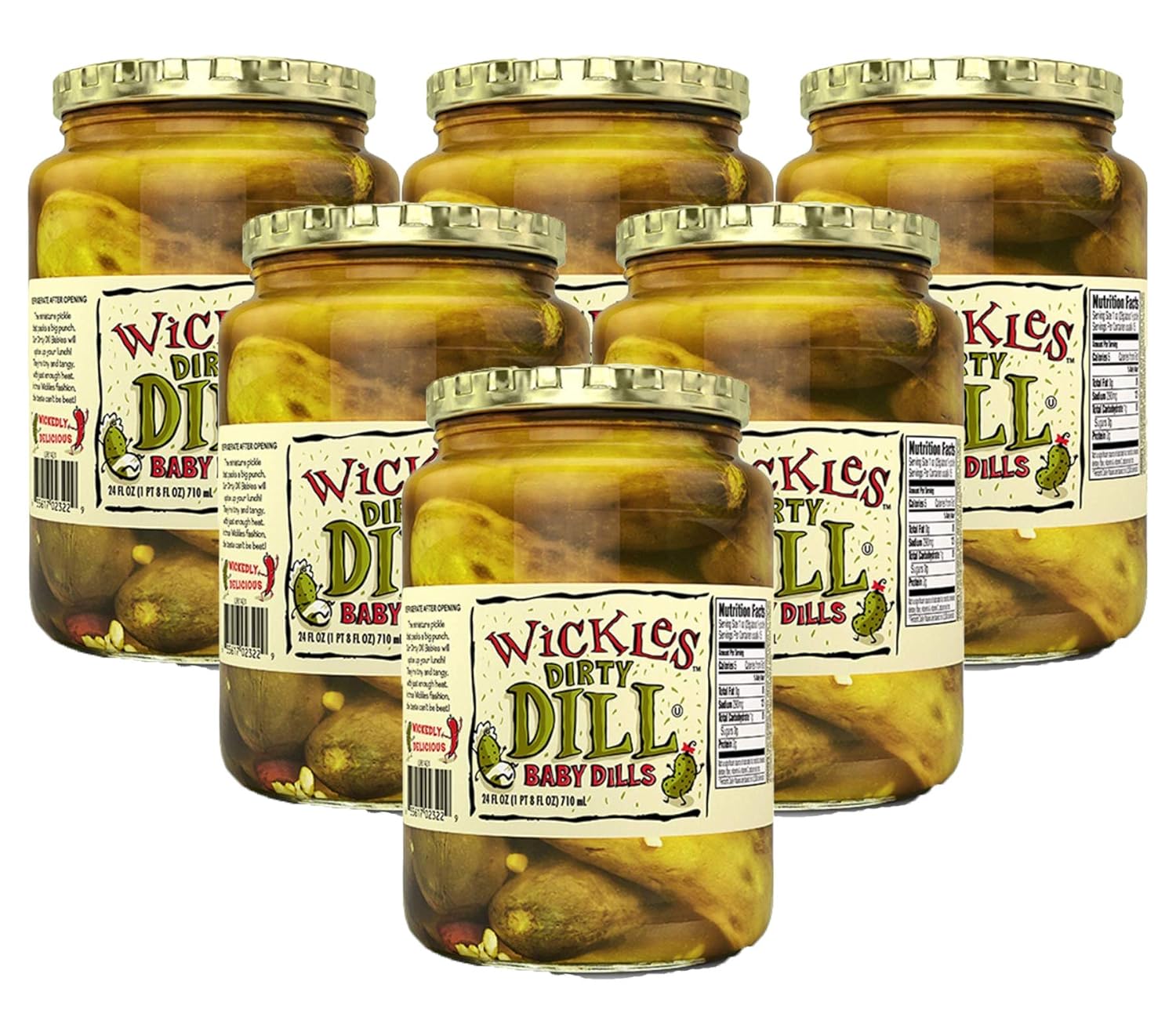 Wickles Dirty Dill Baby Dills 24 oz Pack of 6