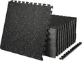 VEVOR 0.56 inch Thick 25 PCS 100 sq.ft Gym Floor Mats, 25" x 25" EVA Foam & Rubber Gym Flooring Workout Floor Mats, Waterproof Exercise Puzzle Flooring for Gym, Home, Garage, Baseme