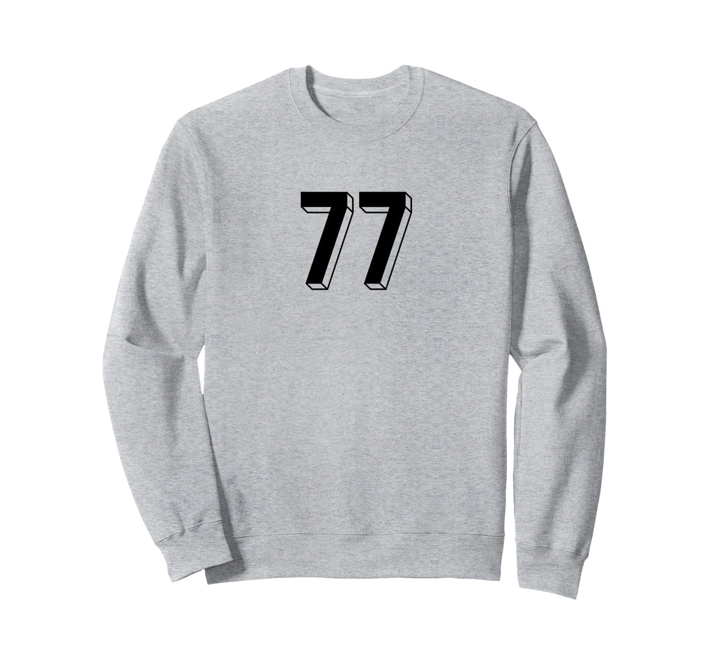 Number 77 80S 90S Soccer Team Sweatshirt - Minimalist Print for Adults
