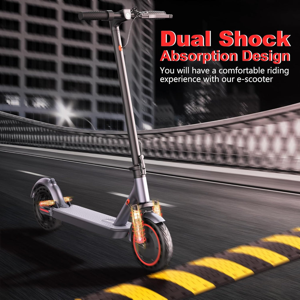 Electric Scooter, 10Inch Solid Tires-10.5Ah Folding Escooter for Adults and Teens with Dual Braking,Dual Suspension, App