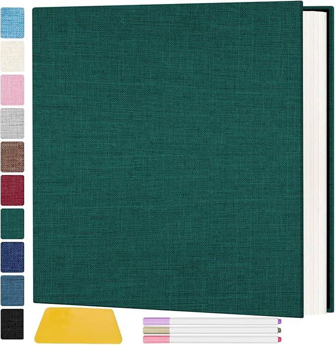Zesthouse Photo Album Self Adhesive Pages, 60 Pages Magnetic Scrapbook Albums with Sticky Page,Photos Album Holds 8x10 & 5X7 & 4x6 & 6x8 & 3x5, Large Picture Book Ideal for Family,Wedding,Baby