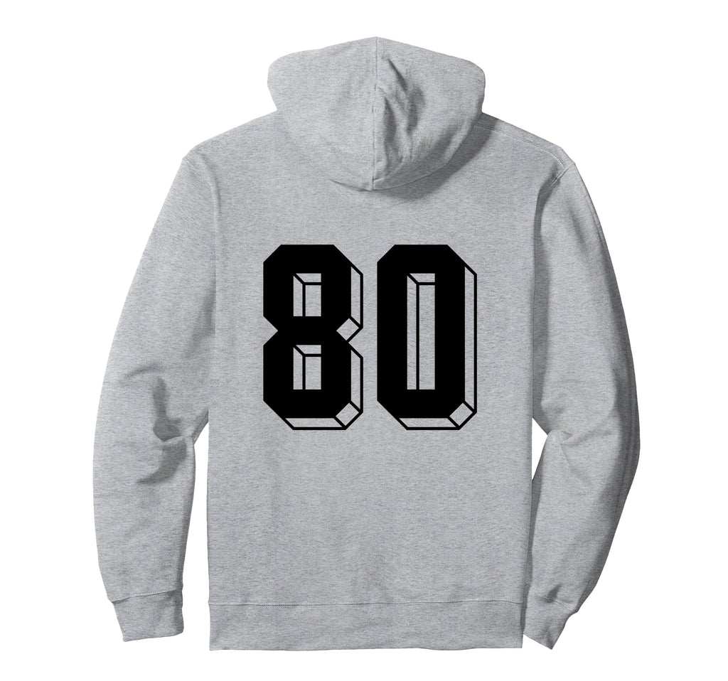 Number 80 Backside 80S 90S Team Hoodie - Fun Novelty Design Men Women