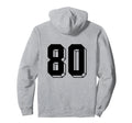 Number 80 Backside 80S 90S Team Hoodie - Fun Novelty Design Men Women