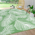 Pauwer Waterproof Outdoor Rug 9x12, Reversible Plastic Straw Patio Camping Rug, Indoor Outdoor RV Mat Carpet for Deck, Camper, Porch, Balcony, Backyard, Picnic, Leaf Green