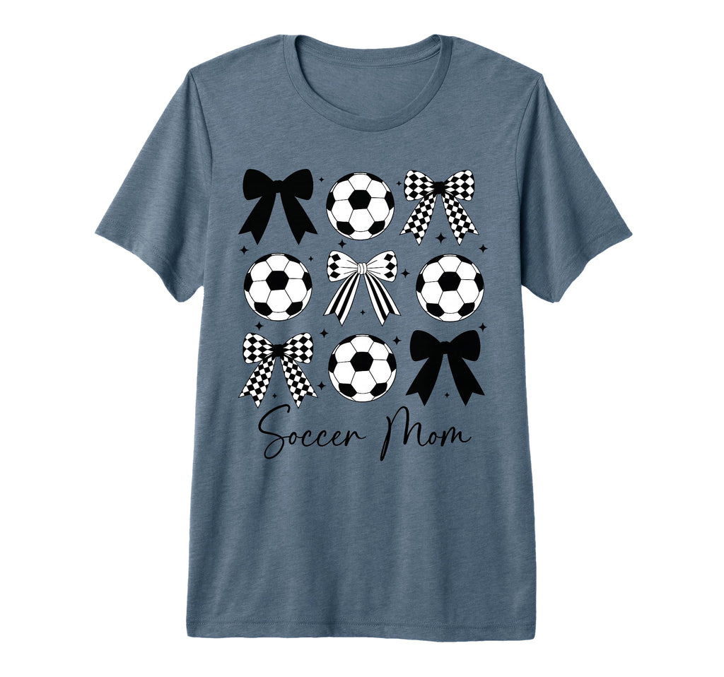 Soccer Mom Funny Coquette Bow Soccer T-Shirt - Graphic Print for Adults