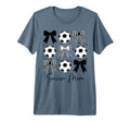 Soccer Mom Funny Coquette Bow Soccer T-Shirt - Graphic Print for Adults